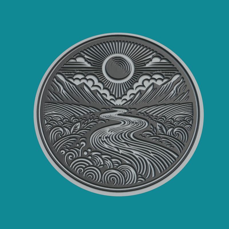 River Medallion River 3d Print Model