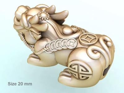 Pixiu money coin Bracelet - Unicorn  bracelet - Size 20 mm