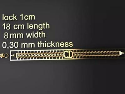 One piece fusion chain is cast directly 3D print model 8 MM CD