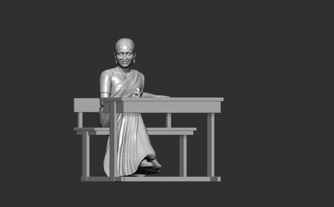 Teacher  on table