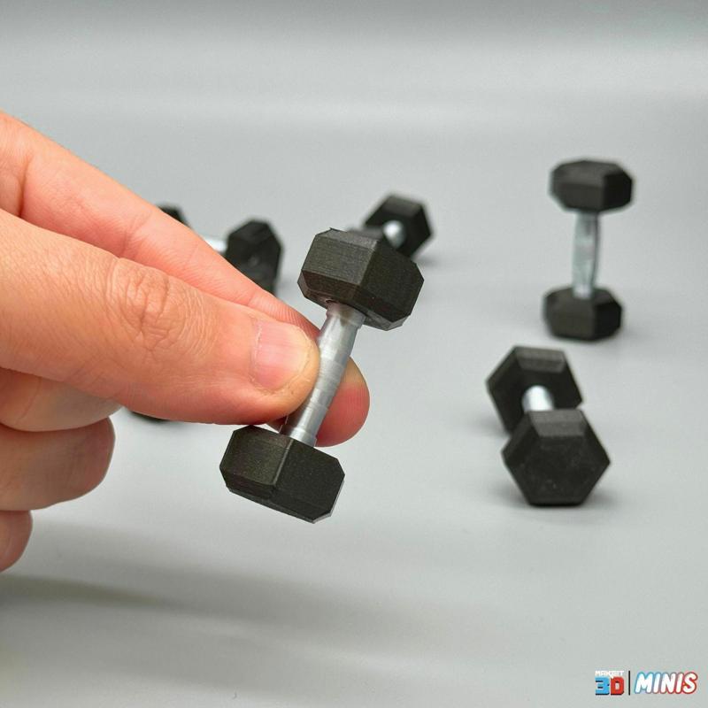 3D Printable Miniature Dumbbells STL Files