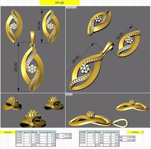 3d printable model file earring and pendent set