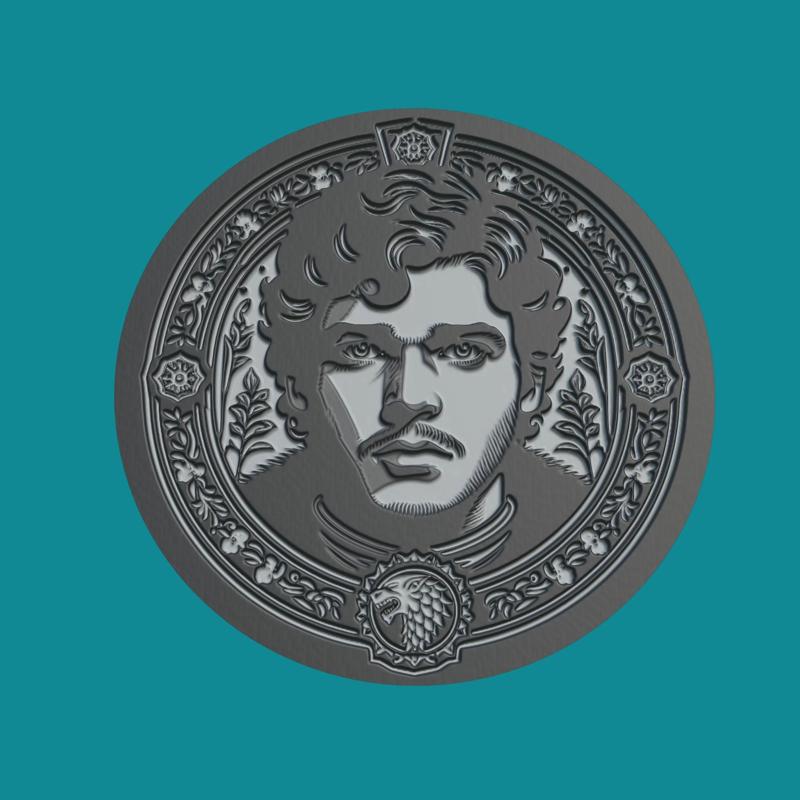 Robb Stark Print Model Robb Stark Medallion Robb Stark Wall Decor