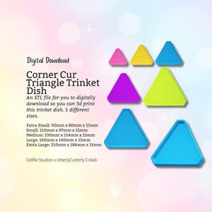 Corner Cut Triangle Trinket Dish STL File - Digital Download -5 Sizes- Homeware, Boho Modern Design