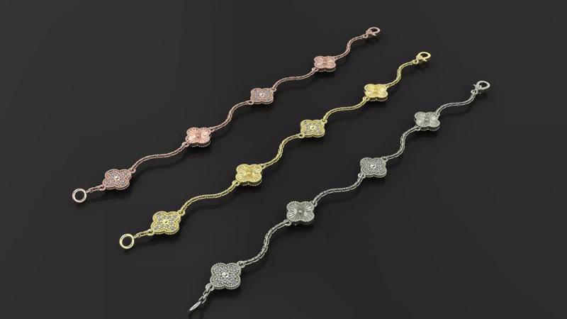 Van cleef Vintage Alhambra bracelet 3d print model