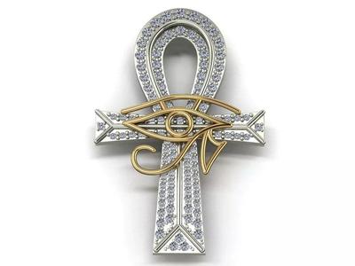 Horus eye ankh cross pendant 3D print model