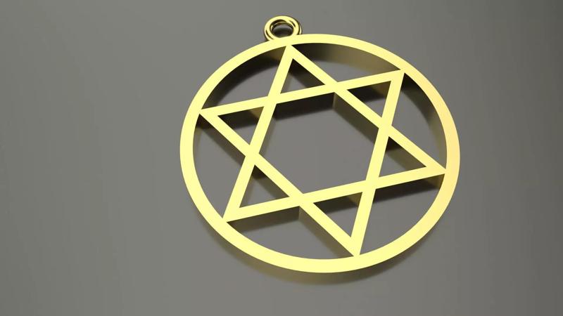 Model 56 David Star Necklace Hem Stitch Dissimilar Ethnic