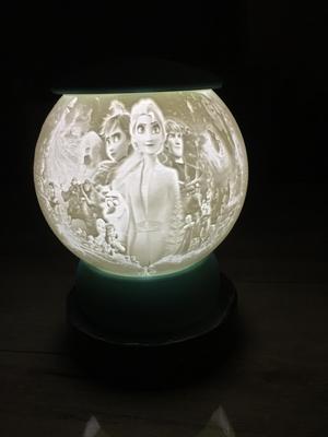 lithophanie sphere lamp snow queen