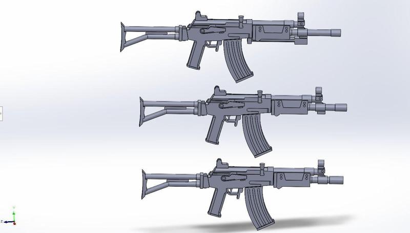 R4-R5-R6 Vector South-African assault rifles 3D print model