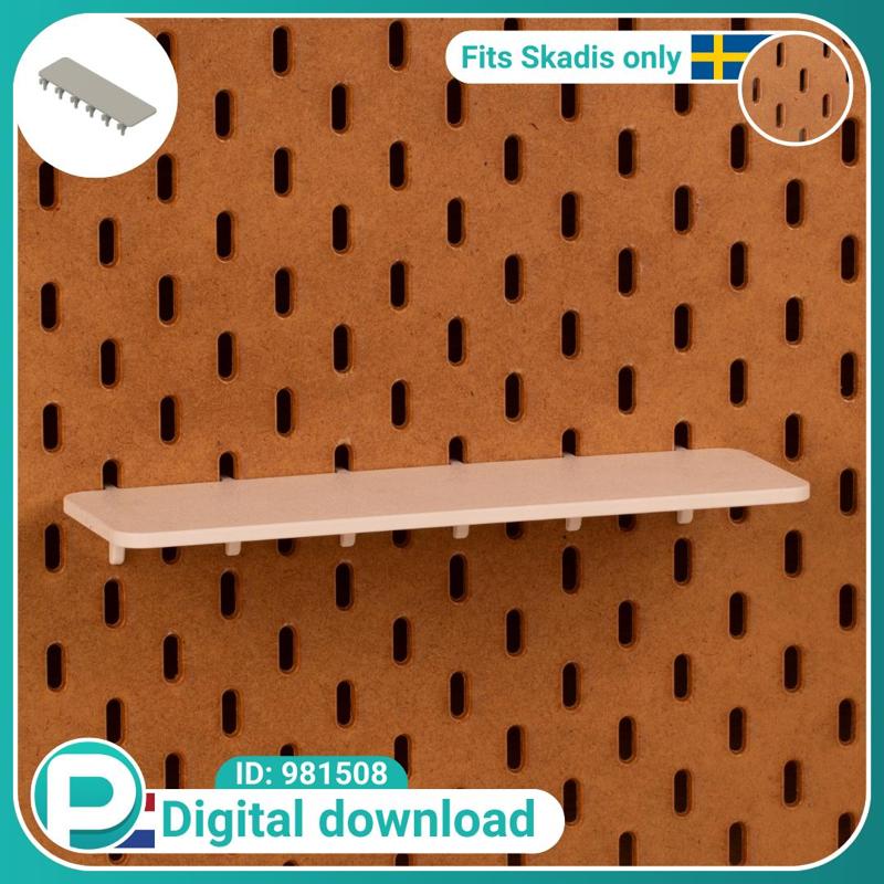 Display tray 24x7.5cm - fits IKEA Skadis pegboard - Digital download