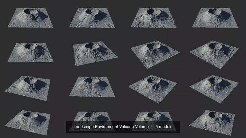 Landscape Environment Volcano Volume 1 3D Model Collection