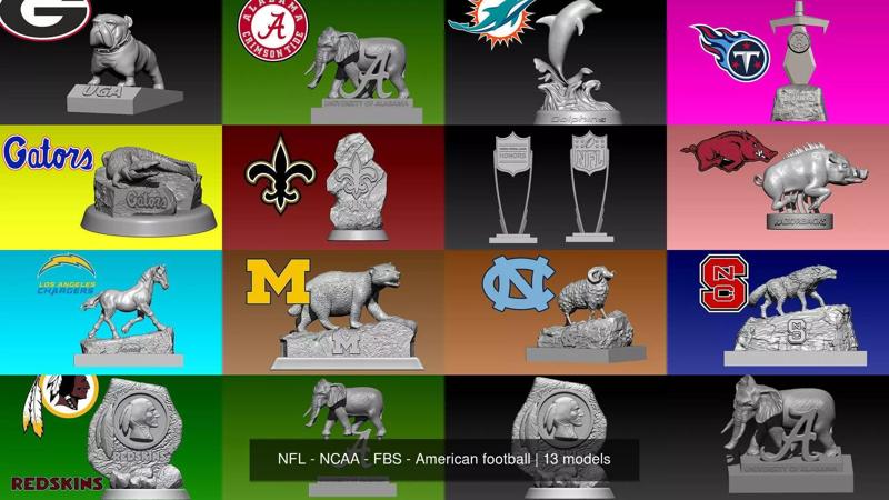 NFL - NCAA - FBS - American football 3D Model Collection