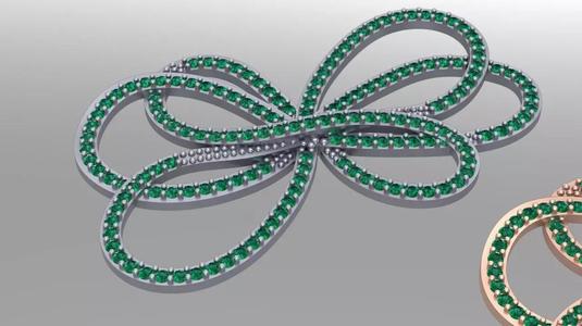 bowtie papion brooch and earrings 3rd version