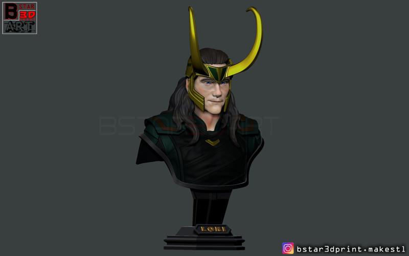LOKI Bust With Helmet - Tom Hiddleston - - Marvel - Avenger 3D print model