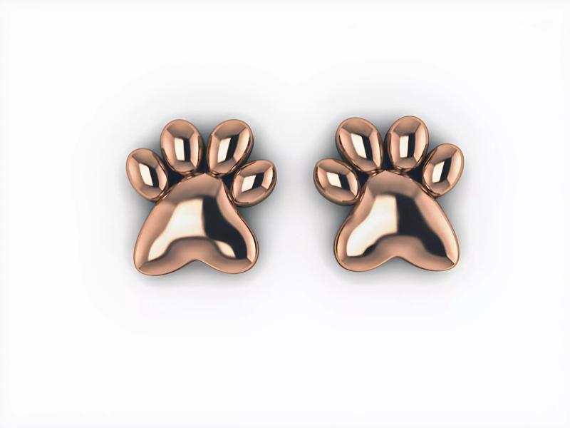 Dog Paw Studs Earrings