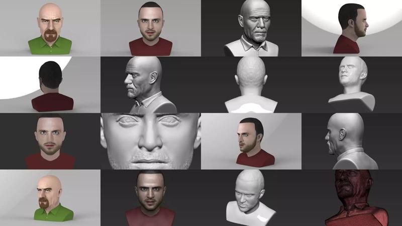 Walter White Jesse Pinkman bust  3D Model Collection