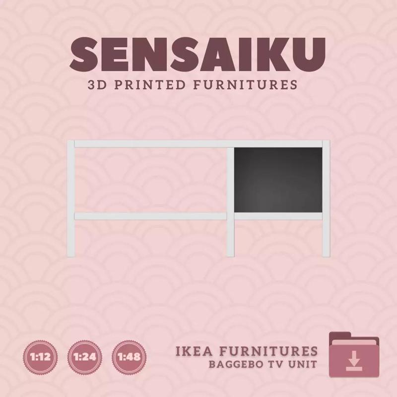 BAGGEBO TV Unit for Miniature Dollhouse - IKEA 3D Print