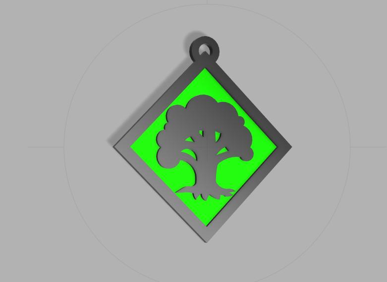 green mana pendant/keychain