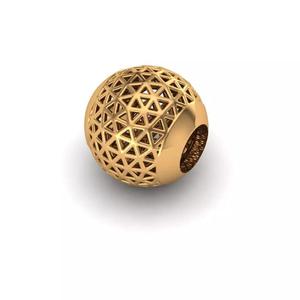 Jewelry gold plated bead - flower of life