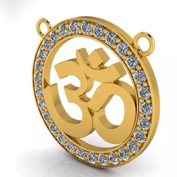 3D Aum OM Yoga Symbol Hindu Jewelry Pendant