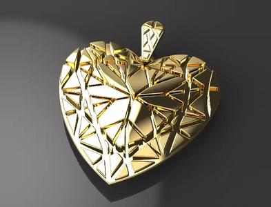3D print model heart pendant VALENTINES DAY lovPoly
