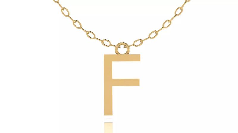 Alphabet Tahoma Letters Pendant  F