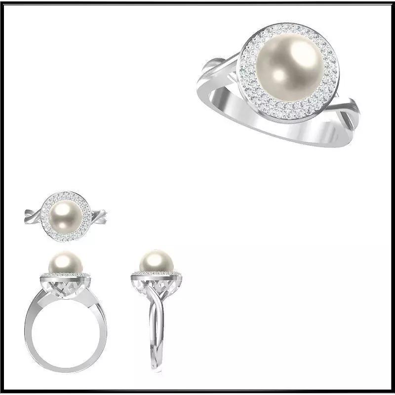 JCD Format White gold pearl set jewelry jcd institute