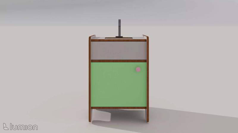 Montessori Kitchenette Functional Sink Cabinet CAD INCLUDED