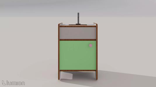 Montessori Kitchenette Functional Sink Cabinet CAD INCLUDED