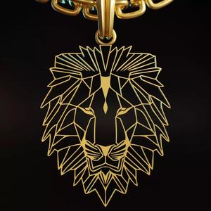 Feline Lion Stylized Pendant Amulet Necklace Design