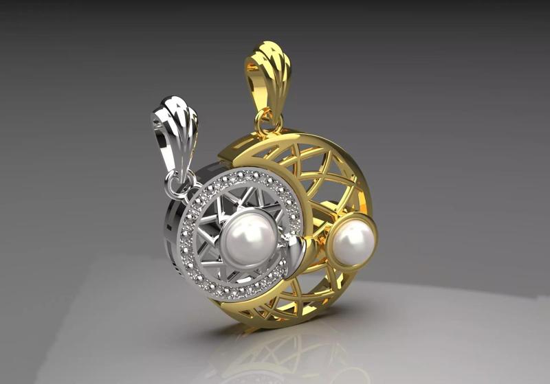 moon and sun pearl pendant pp0019