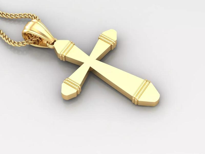 Light Gold 18K Cross Pendant 2CP093