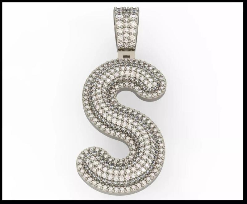 S BUBLLE FONT PENDANT