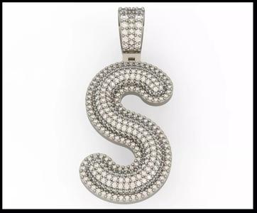 S BUBLLE FONT PENDANT