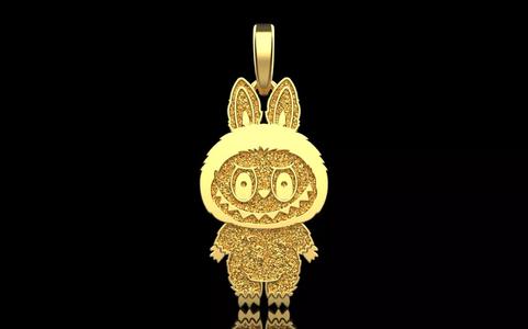 labubu pendant with texture model 1403