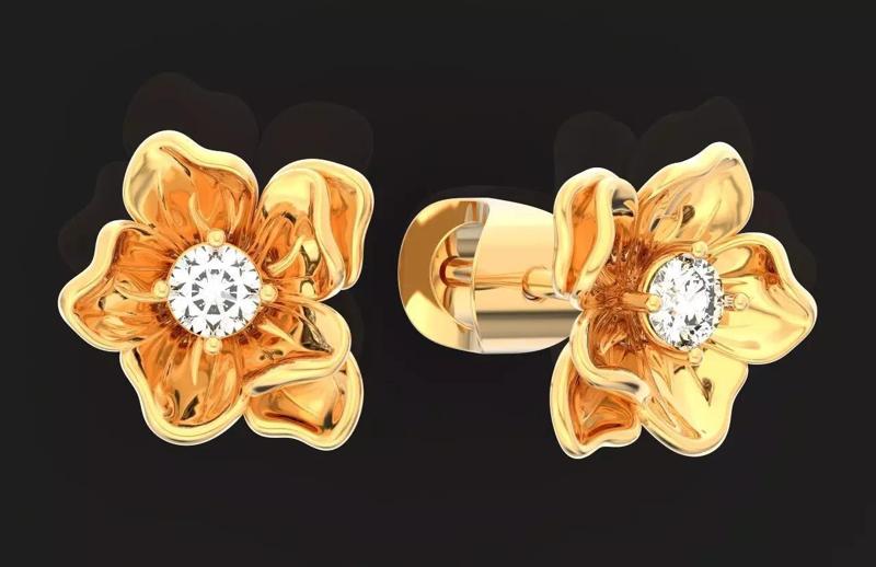 orchid earrings with diamonds 689