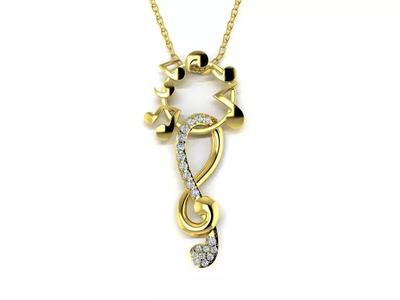 Diamond Jewelry Musical Pendant