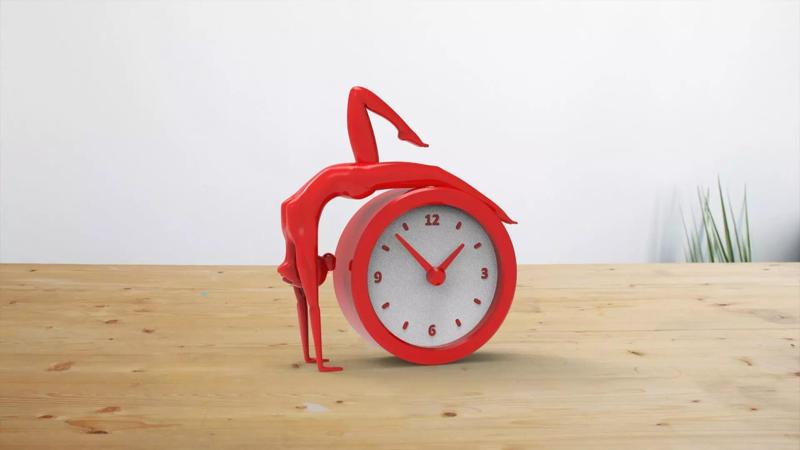 Acrobat Woman Desk Clock