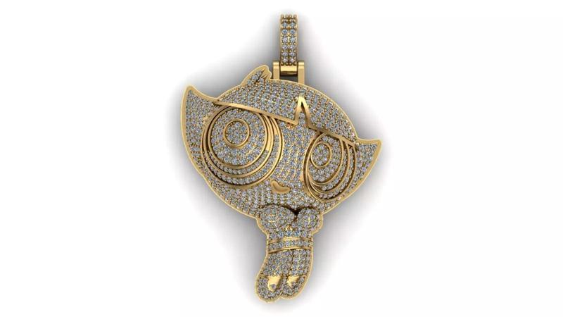 PowerPuff Girl 2 With Diamond Iced Out 2 Inches 3D Model