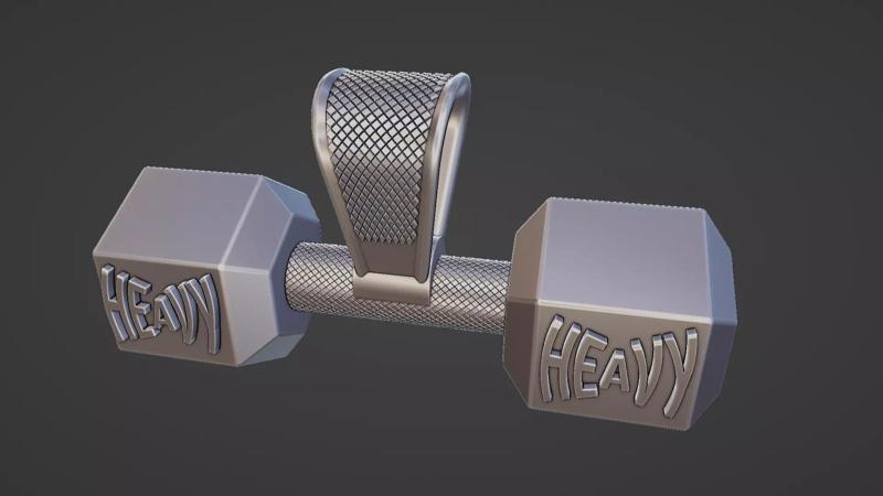 heavy dumbbell weight pendant w bail