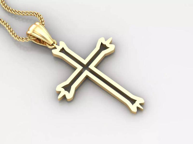High Cross Pendant Light Gold 18K 4CP038