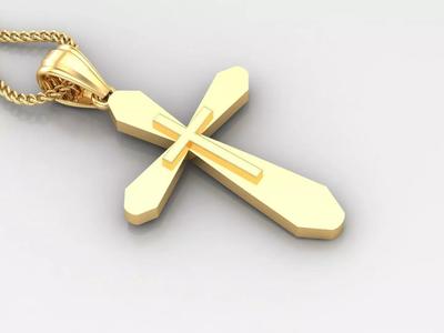 Light Gold 18K Cross Pendant 2CP044