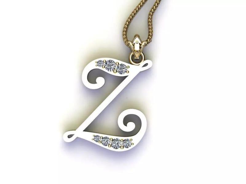 Fancy Font Style Pendant Z