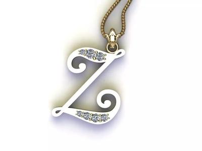 Fancy Font Style Pendant Z
