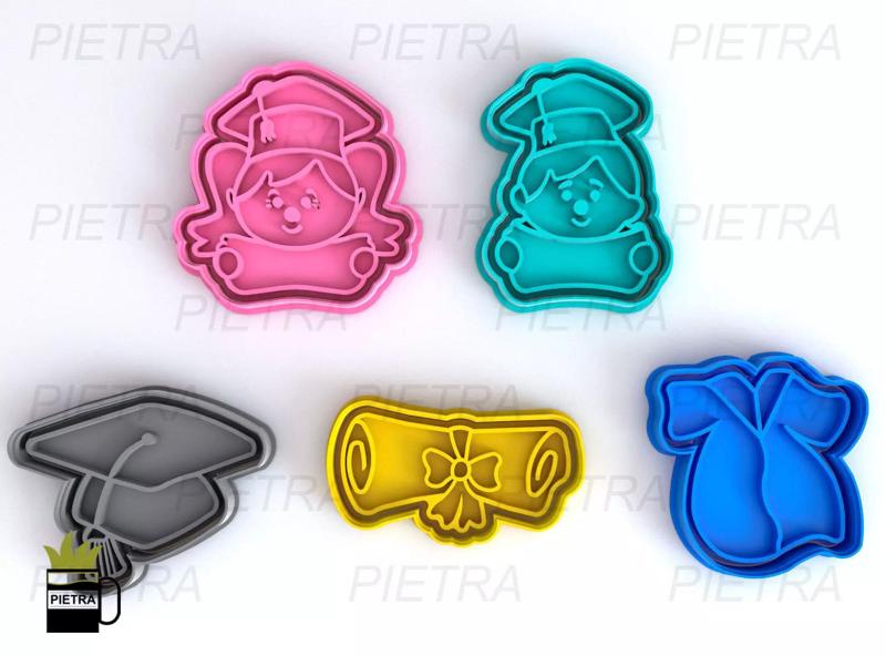 Graduados Molde cortante de galletas fondant impresion 3d