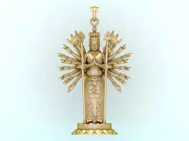 Guan Yin thousand eyes hands - Avalokistesvara Buddha pendant