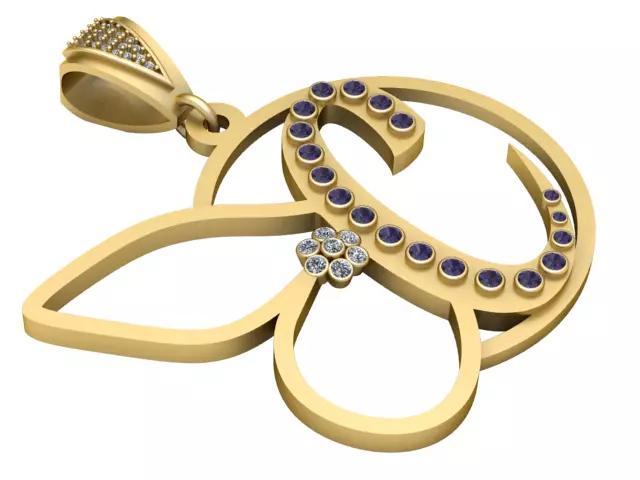 Golden Elephant Outline Pendant 3D Printable Model