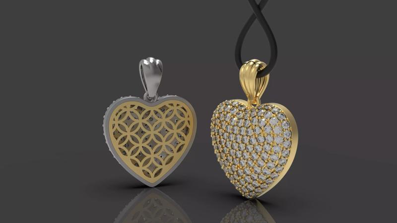 Diamond heart pendant
