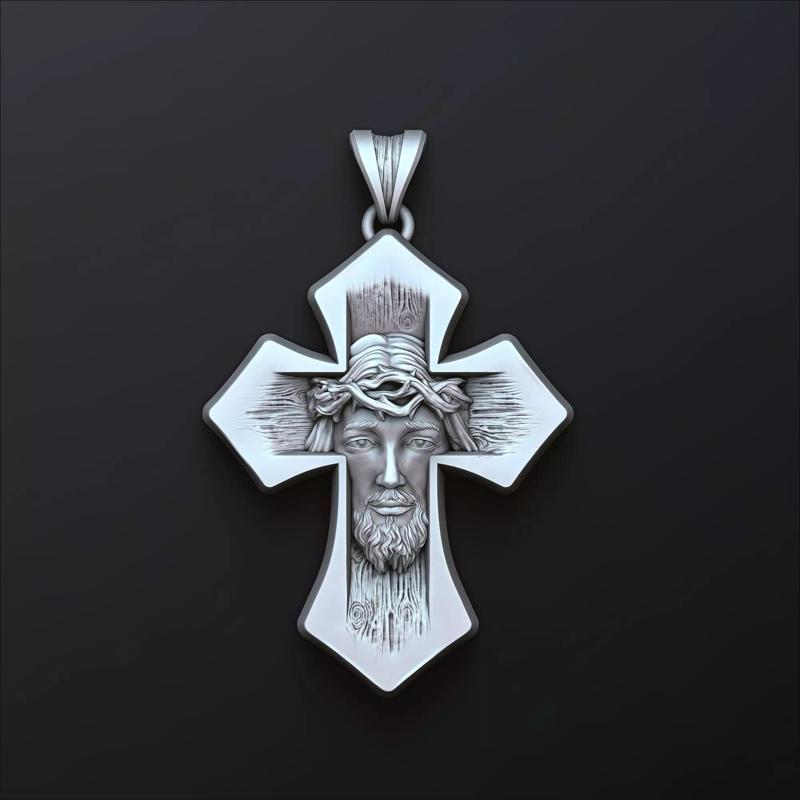 Jesus Head Cross Pendant