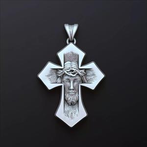 Jesus Head Cross Pendant